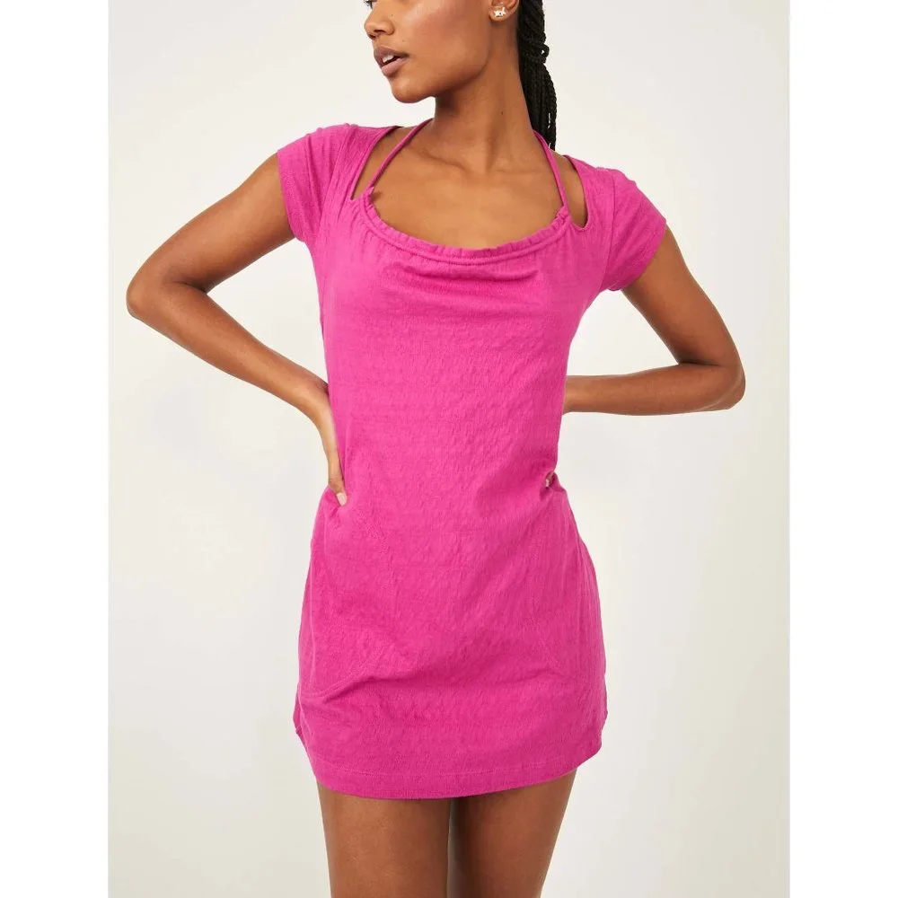 Free People Vivi Mini / Raspberry Sherbert Dress - Picture 2 of 6